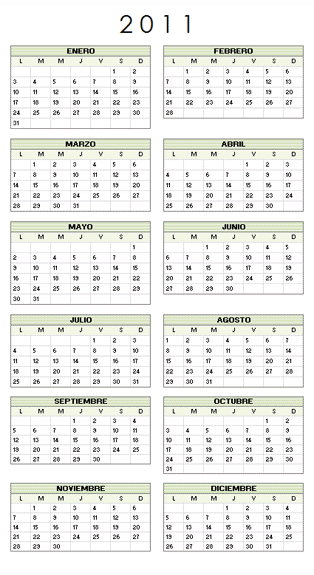 calendario vertical